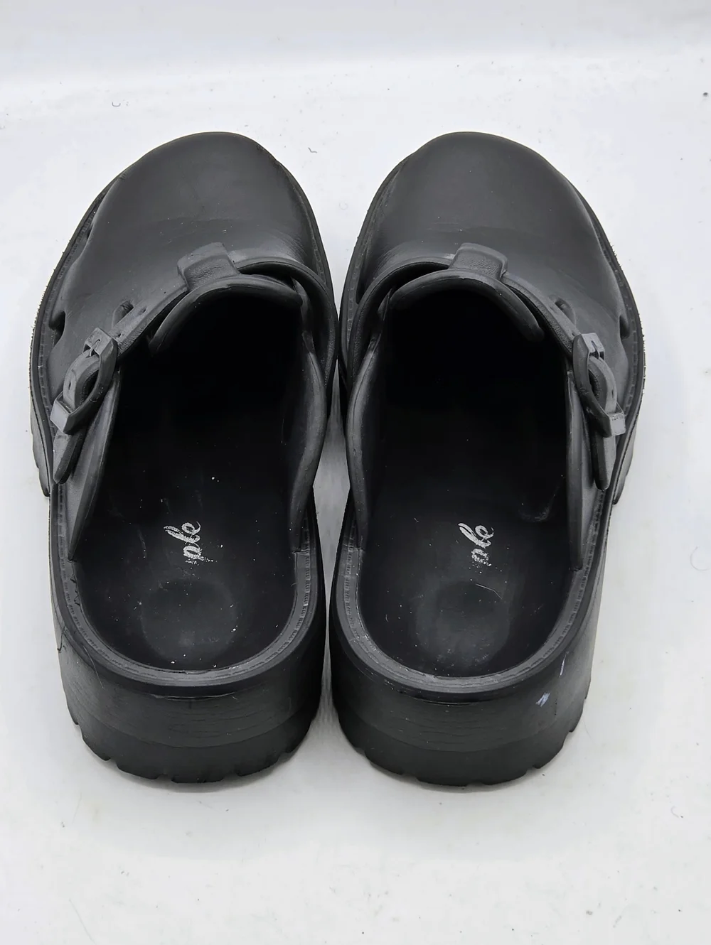 Free People Black Rubber Platform Buckle Clogs EU 37 / US 6 - Picture 9 of 16